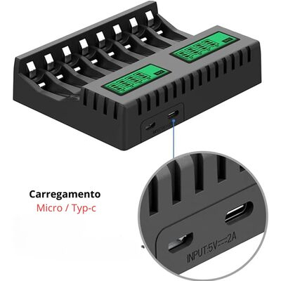 imagem do produto Carregador de Pilhas 8 - Pujimax
