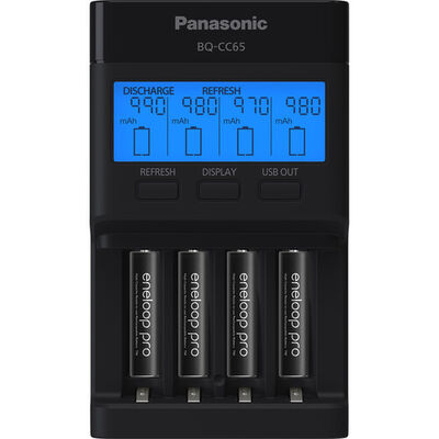 imagem do produto Carregador Kit Panasonic BQ-CC65 com 4 pilhas AAA  - Panasonic