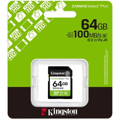 imagem do produto Cart�o de Mem�ria Kingston SD 64GB 100MB/s - Kingston