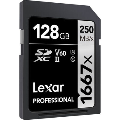 imagem do produto Cart�o de mem�ria Lexar 128GB 1667x 250MB/s v60 - Lexar