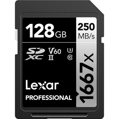 imagem do produto Cart�o de mem�ria Lexar 128GB 1667x 250MB/s v60 - Lexar