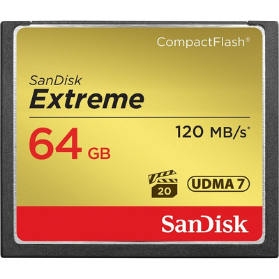 imagem do produto Cart�o de Mem�ria SanDisk CompactFlash Extreme 64GB 120Mbs - Sandisk