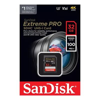 imagem do produto Carto De Memria Sandisk SDHC 32GB 100MB/S Extreme Pro - Sandisk