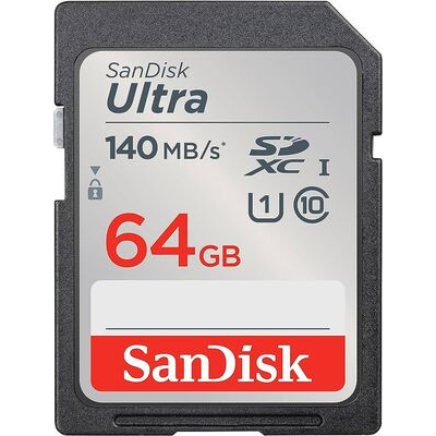 imagem do produto Carto de memria Sandisk SDHC 64GB Ultra 140MB/s - Sandisk