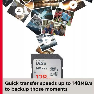 imagem do produto Carto De Memria Sandisk  SDXC 128gb 140 MB/S ULTRA - Sandisk
