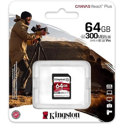 imagem do produto Carto Memria Kingston Sd Xc 64gb React Plus 300mb/s Uhs-ii - Kingston
