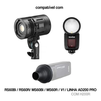 imagem do produto Cone Snoot Modificador Para Flash Godox Ad200 V1 Led Ak-sn - Godox