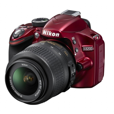 imagem do produto Nikon D3200 + 18 55mm VR Vermelha - Nikon
