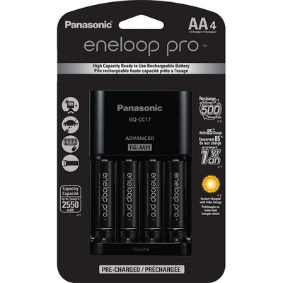 imagem do produto Panasonic Eneloop PRO Carregador com 4 pilhas