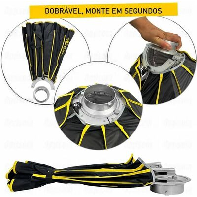 imagem do produto Softbox Parablico GSL-90  Flat Pack 12 Varetas- Com Grid - Greika