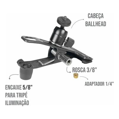 imagem do produto Suporte Alicate Garra Com Ballhead Greika Multiuso A7 - Greika