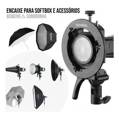 imagem do produto Suporte Flash Adaptador Bowens S2 Para V1 AD200 ML60 10 - Godox